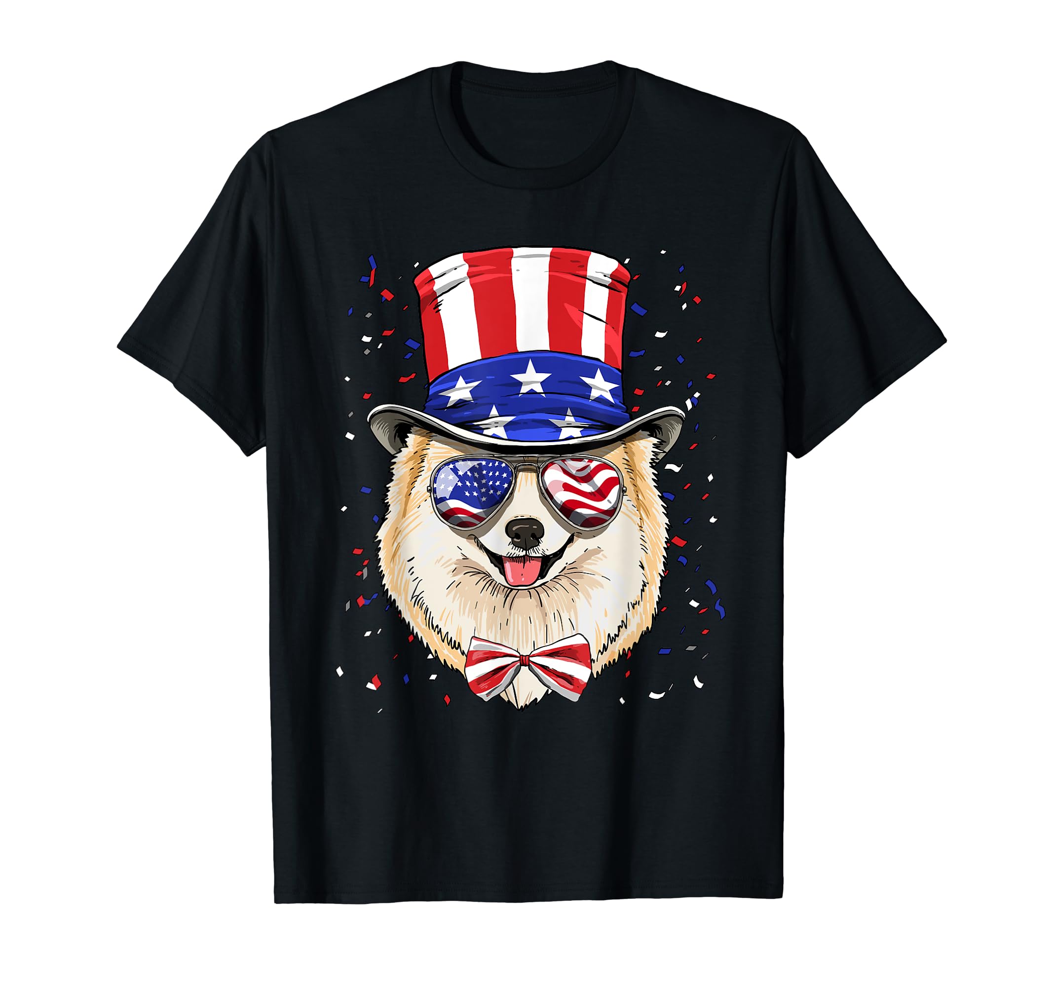 Pomeranian 4th of July American Dog USA Flag T-Shirt
