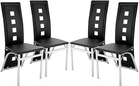 Silla de Comedor Moderna de 4 Piezas, Respaldo Alto para casa, Cocina