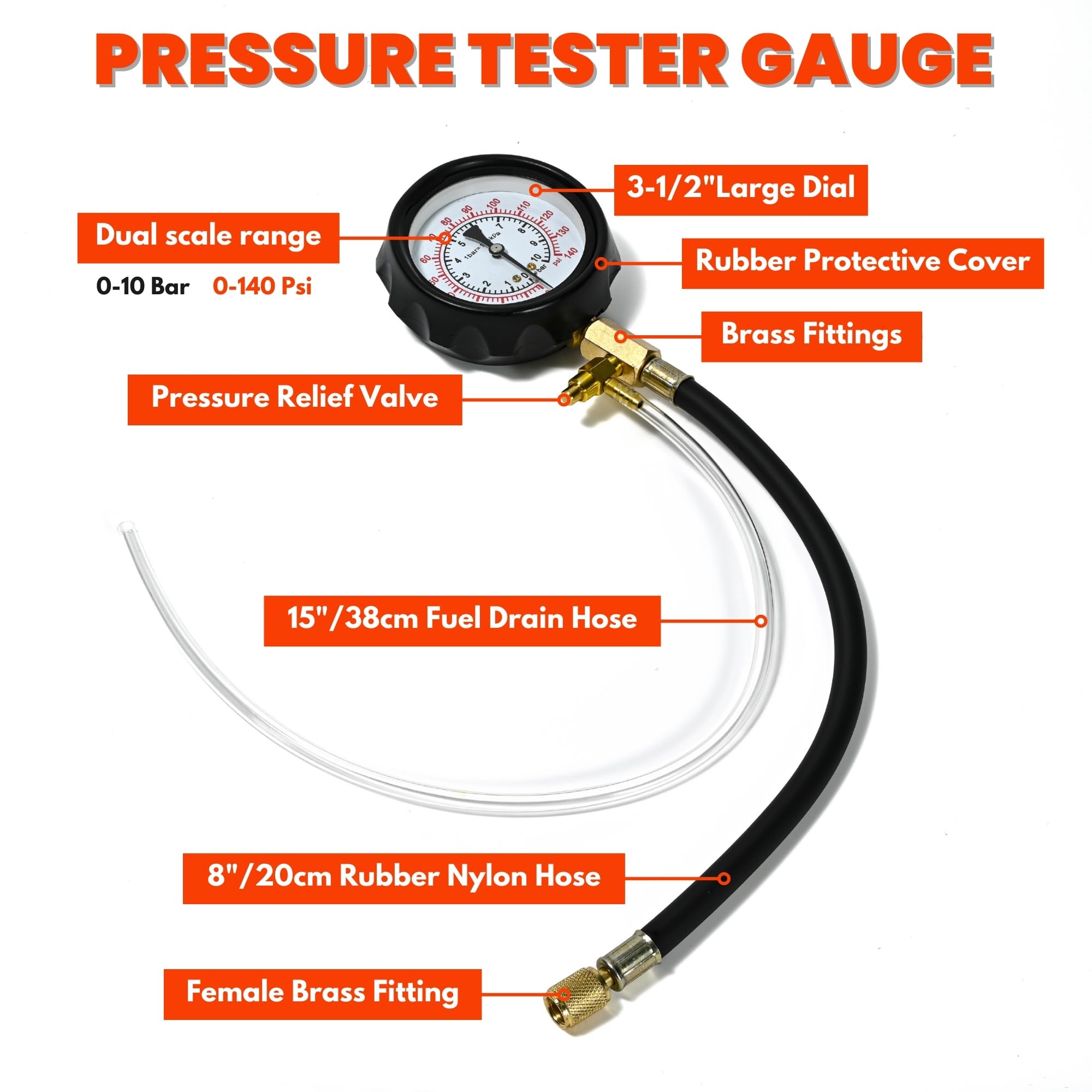 Mua NP Diesel Fuel Pressure Gauge Kit Petrol Fuel Pressure Tester Fuel ...
