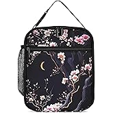Flowers Plum Blossom Moon Lunch Box Bag for Boys Girls, Reusable Insulated Lunch Tote Bag for Teens Students, Portable Large Capacity Bento Box for Women Men Work Picnic School Travel