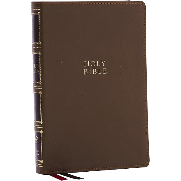 NKJV, Compact Center-Column Reference Bible, Black Genuine Leather