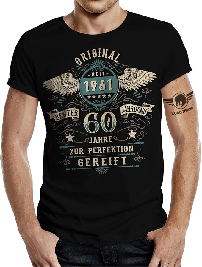 TShirt zum 60. Geburtstag Vintage Retro Style Amazon.de Bekleidung