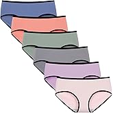 dorcastimo Women's Underwear Cotton Mid Rise Hipsters Full Coverage Panties Breathable Ladies Underwear 6 Pack