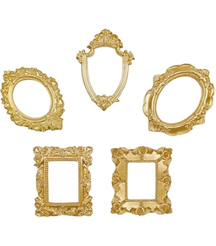 LOGOFUN Antique Gold Picture Frame Refrigerator Magnet – Vintage Resin Photo Frame, 4x3 Inches – Home & Wall Decor