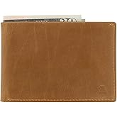 Andar Leather Slim Bifold Wallet With RFID Block Made of Full Grain Leather- The Ambassador (Tan)