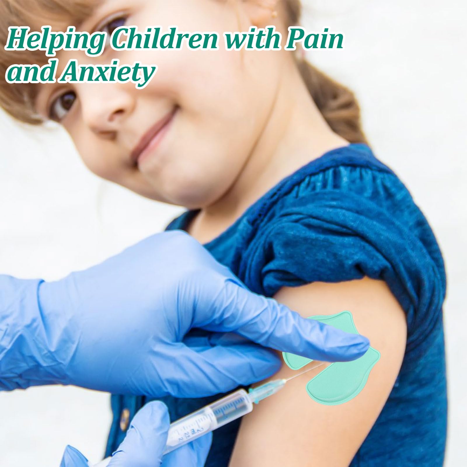 Dexspoeny 4Pcs Shot Pain Reducer Set,Shot Helper Pain Blocker Device,Reusable Shot Pain Blocker Device, Lightweight Immunization Shot Blocker for Kids and Adults(Light Green)