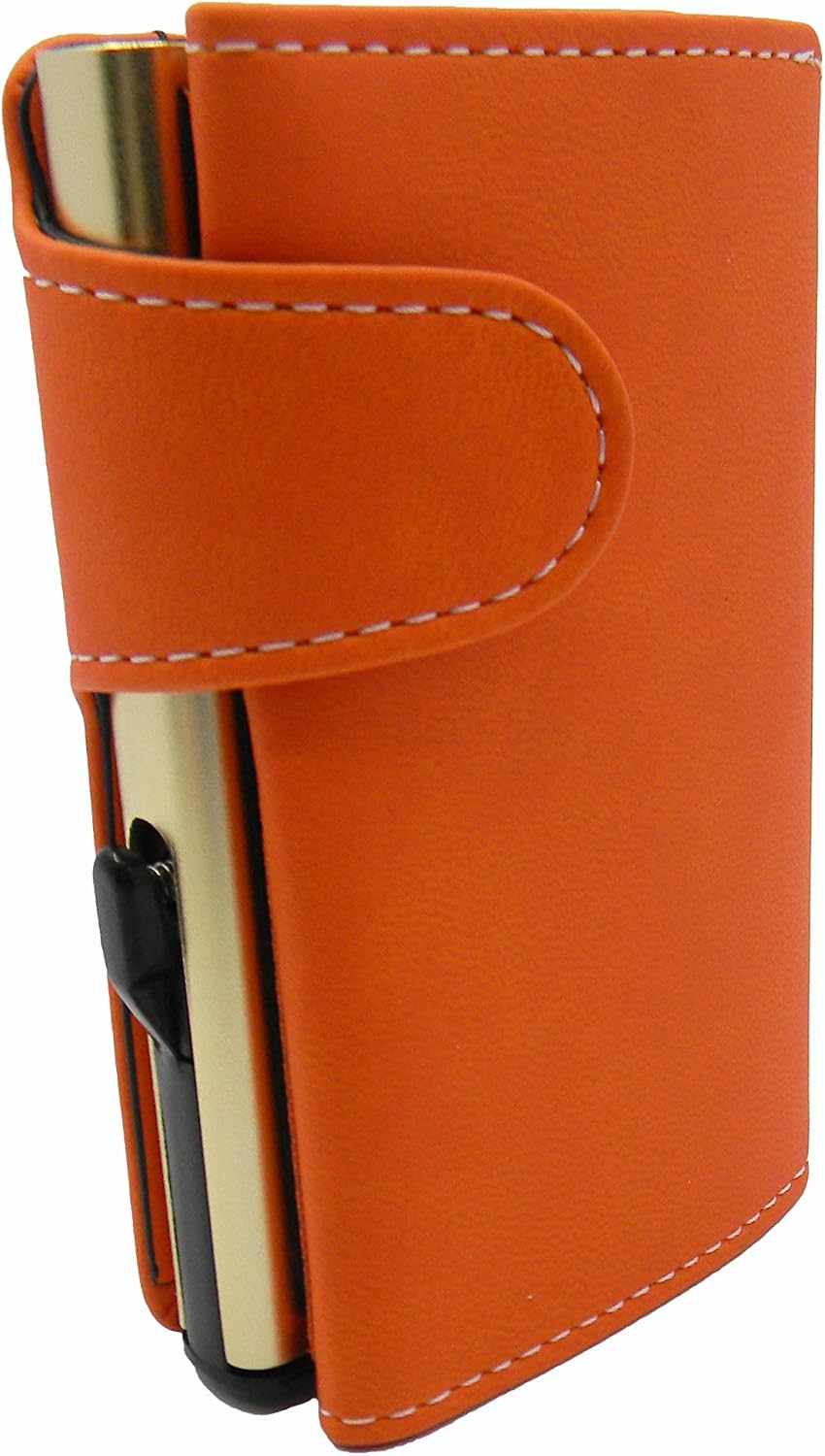 RF Distribution Leather Credit Card Holder, Orange, Taglia Unica, Classic
