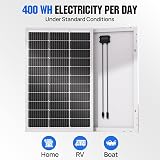 ECO-WORTHY 100W 12V Monocrystalline Solar Panel Module for Battery Charging view 2