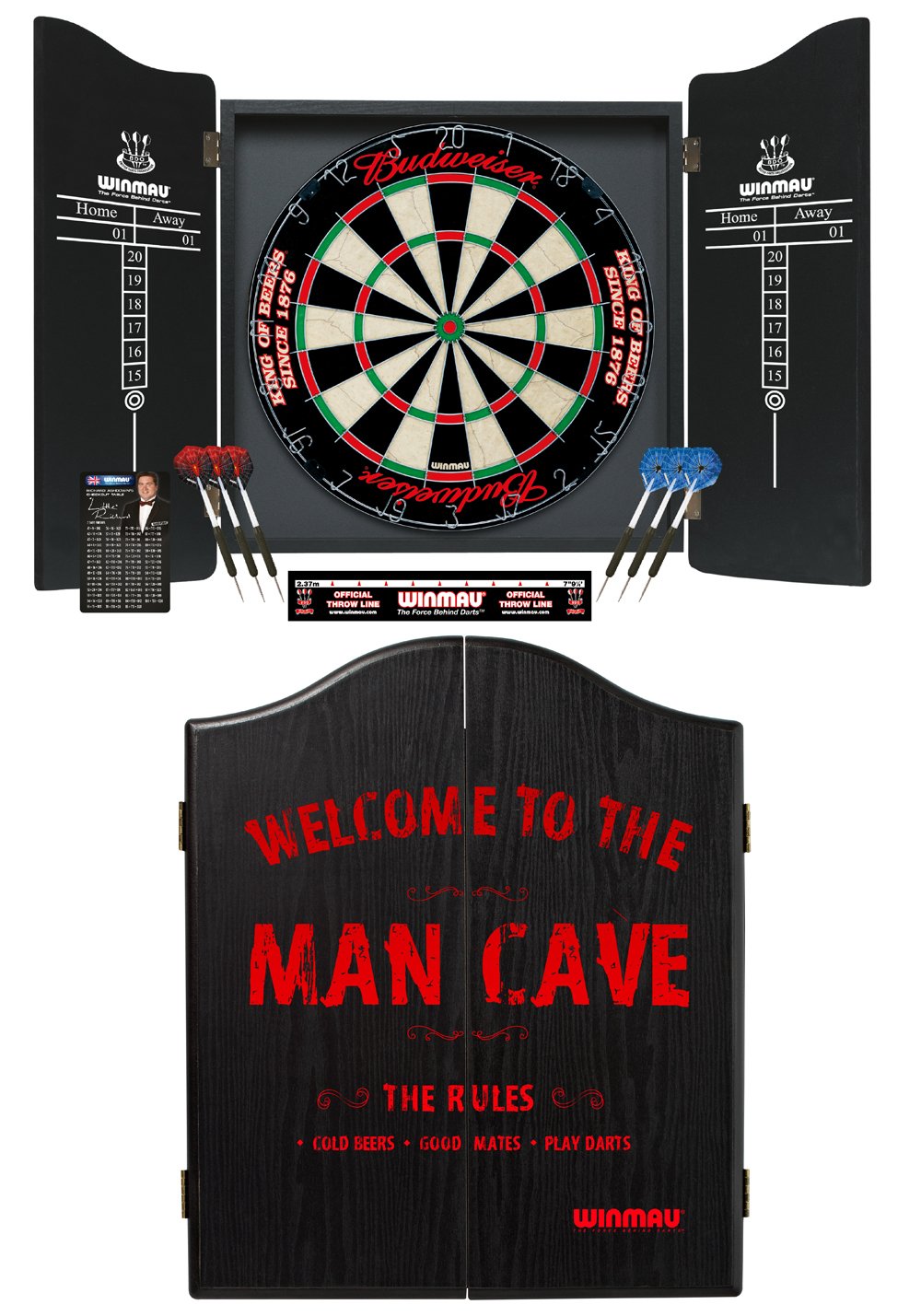 Buy WINMAU The Mans Ultimate Dream 'Man Cave Complete Dart Set with Spet Budweiser Dartboard
