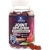 Joint Support Gummies - Glucosamine Plus Vitamin E Nature's Joint Support Supplement for Occasional Discomfort for Back, Knees & Hands - Cartilage & Joint Health & Flexibility Support - 120 Gummies