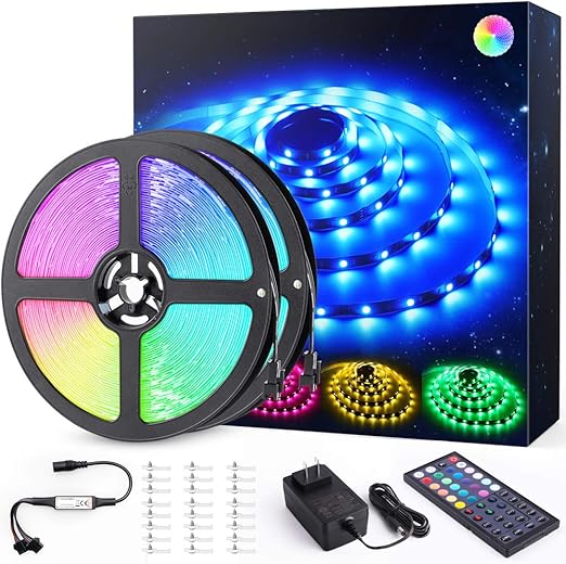 16m 8mx2 tira led rgb novostella luces led habitacion 24v 480 leds tiras luces adhesiva multicolor smd5050 con rf control remoto de 44 teclas