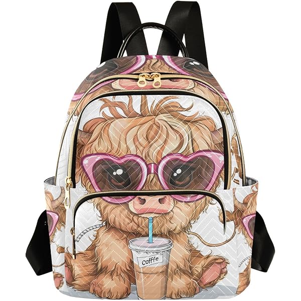 5989 Highland Cow Mini Backpack Purse Travel Bag Lightweight Shoulder Bag Amazon.com: ALAZA Cute Funny Highland Cow Mini Backpack  main image 2