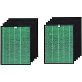 PUREBURG Replacement Filter Set Compatible with Coway Airmega 150 (AP-1019C) & Airmega 160 Air Purifiers, 2-Pack H13 HEPA + 8 x Activated Carbon Pre-Filter Air Clean
