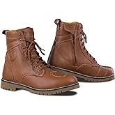 SHIMA Thomson, Men's Motorcycle Shoes | Reinforced Leather Motorcycle Shoes, Ankle Support, Non-Slip Sole, Gear Shift Handle (Brown, 41)