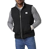 TUAOVA Men's Loose Fit Workwear Vest Fleece-Lined Durability Waterproof Mock-Neck Vest