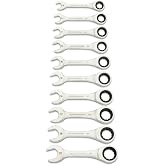 GEARWRENCH 10 Pc 90T mm Stubby Ratcheting Combination Wrench Set | 86850
