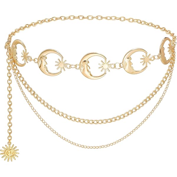 Amazon.com: Vintage Sunflower Waist Chain Belt for Women  display picture 2