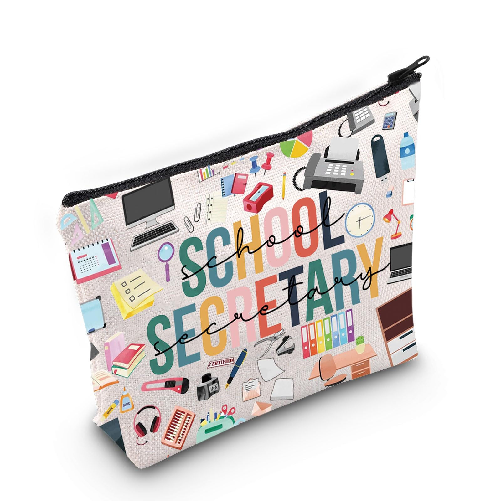 WZMPA School Secretary Cosmetic Bag School Secretary Office Gift School Secretary Assistant Makeup Pouch Bag For Secretary Day, School Secretary, Fit