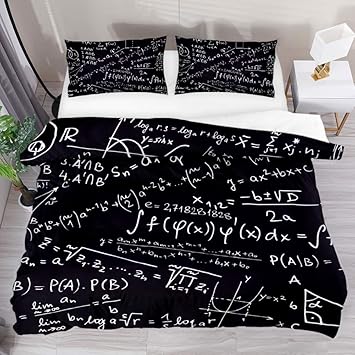 Amazon Com Math Black Creative Duvet Cover Set Comforter Bedding