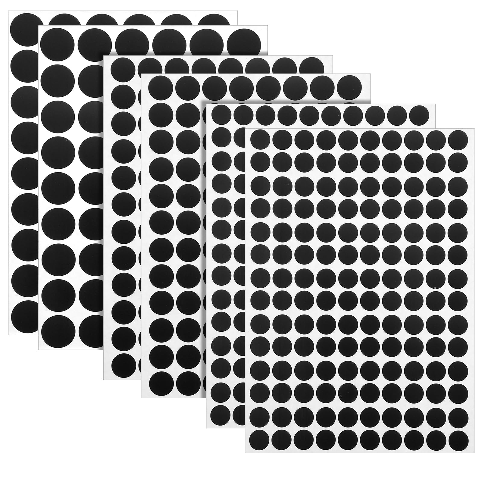 View 1 of 580PCS Adhesive Screw Hole Cover Stickers, 3 Sizes - 12mm/15mm/21mm Black Self-Adhesive Screw Hole Stickers, Dustproof PVC Sticky Decals for Wood Cabinets, Drawer, Wardrobe, Table and Furniture