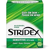 Stridex Medicated Acne Pads, Sensitive, 90-count, (Pack of 3)