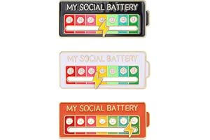 My Social Battery Slider Pin, Cute Social Battery Pin, Funny Interactive Brooch Pin, Functional Mood Enamel Pins 7 Days a Wee