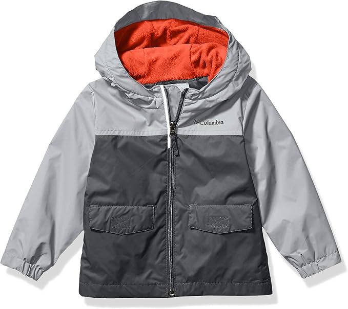 Columbia Boys' Big Rain-Zilla Jacket, Grill/Slate Grey, XX-Small