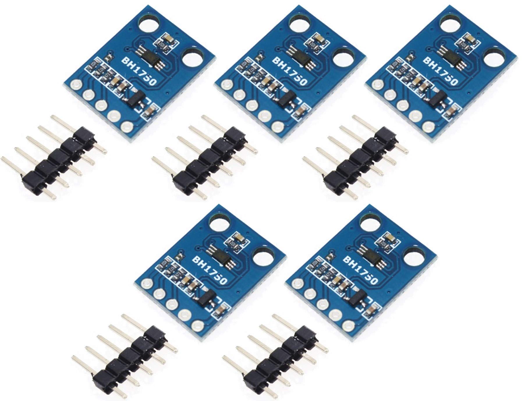 TECNOIOT 5pcs GY-302 BH1750 BH1750FVI Light Intensity Illumination Module