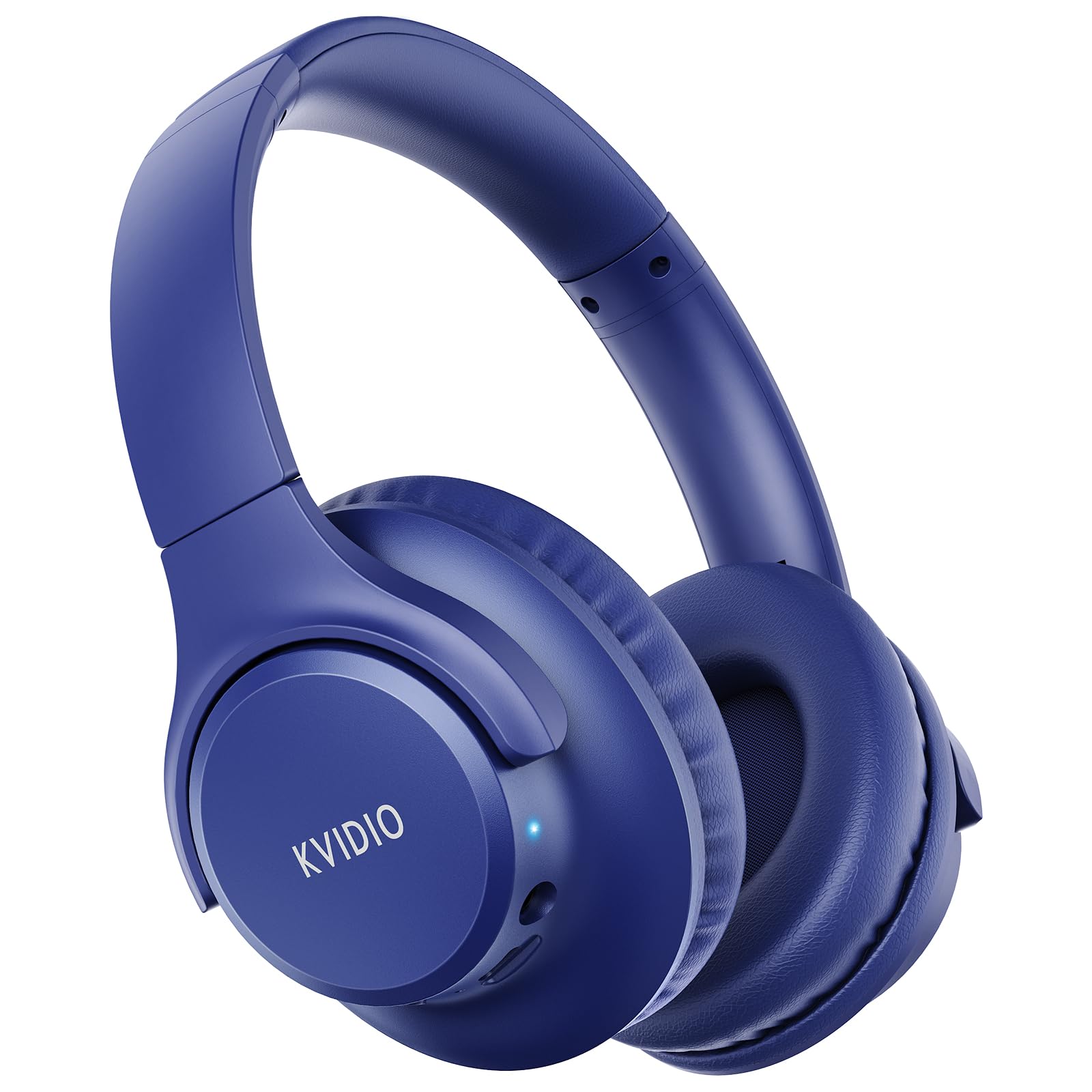 KVIDIO Bluetooth Headphones Over Ear, 65 Hours Playtime Wireless Headphones with Microphone, Foldable Lightweight Headset with Deep Bass,HiFi Stereo Sound for Travel Work PC Cellphone (Blue) — image 1