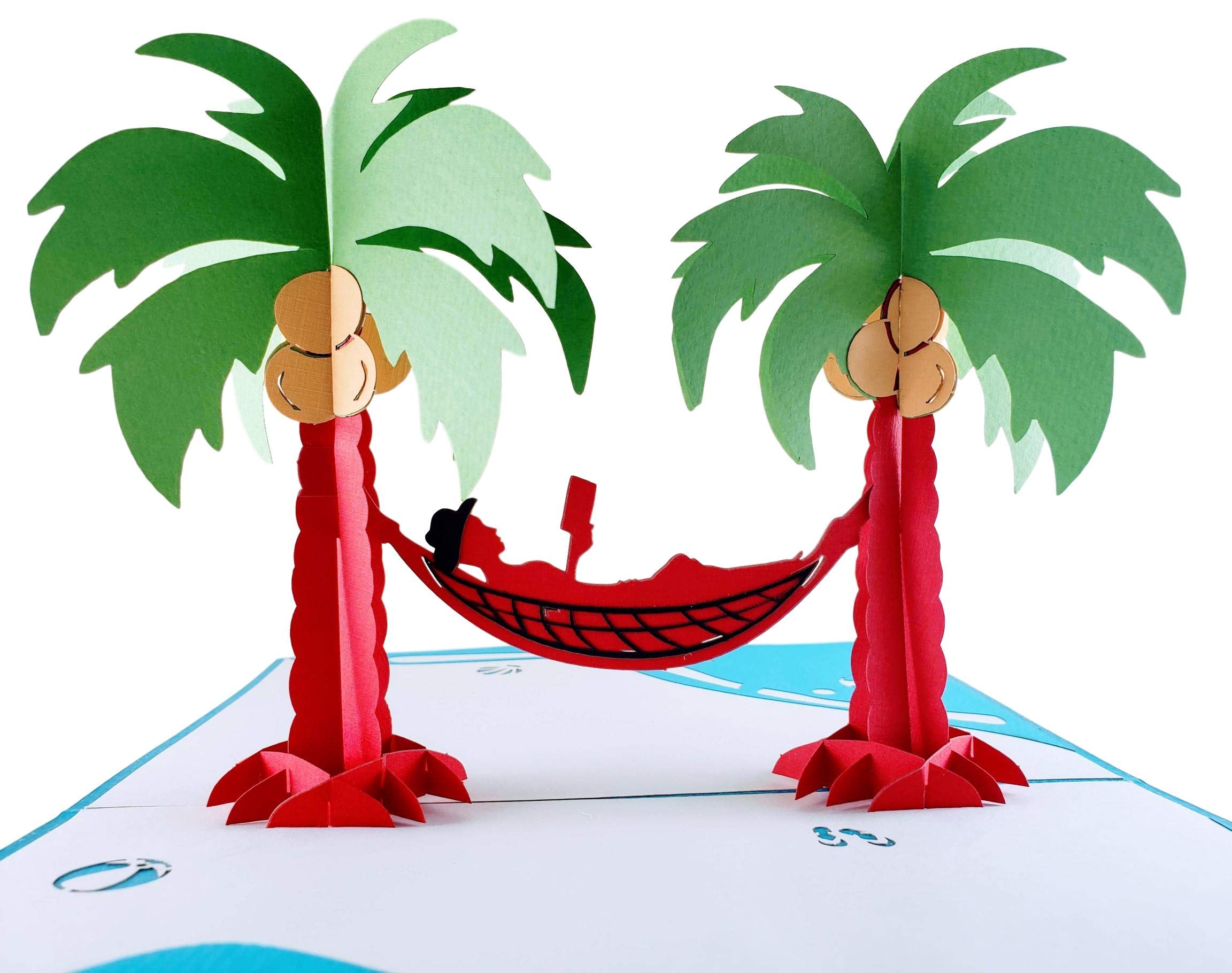 iGifts And Cards Funny Man Relaxes on Beach 3D Pop Up Greeting Card – Fathers Day, Happy Birthday Popup For Men, Husband Retirement Present, Hawaii Boss Gift, Encouragement Card For Dad, Son, Grandpa