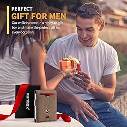 RUNBOX Mens Slim Wallet with Money Clip RFID