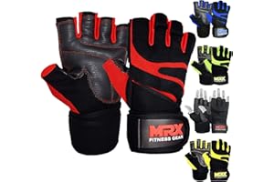 MRX BOXING & FITNESS MRX Weightlifting Gloves for Men Workout Gloves Mens Wrist Support Lifting Gloves Male Gym Gloves | Workout Gym Accessories for Men Weight Lifting Fingerless Gym Exercise for Powerlifting