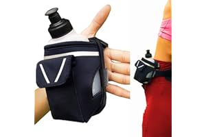 RUNTASTY 2-in-1 Running Fun – Handheld 12 Oz Water Bottle & Running Belt Add-On – No-Grip Design, Straps on Hand & Slides on Belt, Waterproof Pocket for Money, Keys, Gels – Maximize Time, Freedom & Health