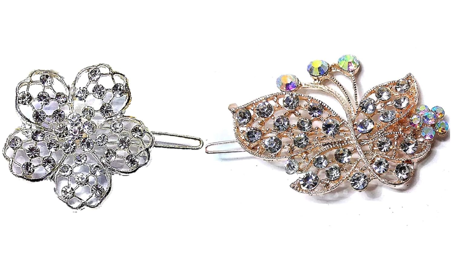 Proplady Party Combo Pack Of 2 Rhinestones Stud Gold Silver