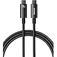 Baseus USB C Cable, 240W PD 5A Fast Charging USB C to USB C Charger Cable, Zine Alloy Nylon Braided Type C Cable for iPhone 16 15 Pro/Plus/Pro Max, MacBook, iPad Pro/Mini, Samsung S23/S22+ (3.3ft)