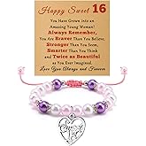 Sweet 16 Gifts for Girls Beaded Bracelet Birthday Gift for 16 Year Old Girl16th Birthday Gifts Ideas for Sister Daughter Best Friends Female Women Mom 16th Party Decoration Favors Jewelry Bracelet