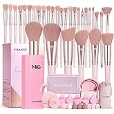 MAANGE Makeup Brush Set 51 PCS Professional Makeup Brushes for Foundation Powder Concealers Eye shadows Blending Blush Travel Make up Brush Kit (Pink)