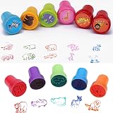 ZSRVAJ 10 Pcs Zoo Animal Self-Inking Stamps for Kids Crafting Birthday Gift view 4