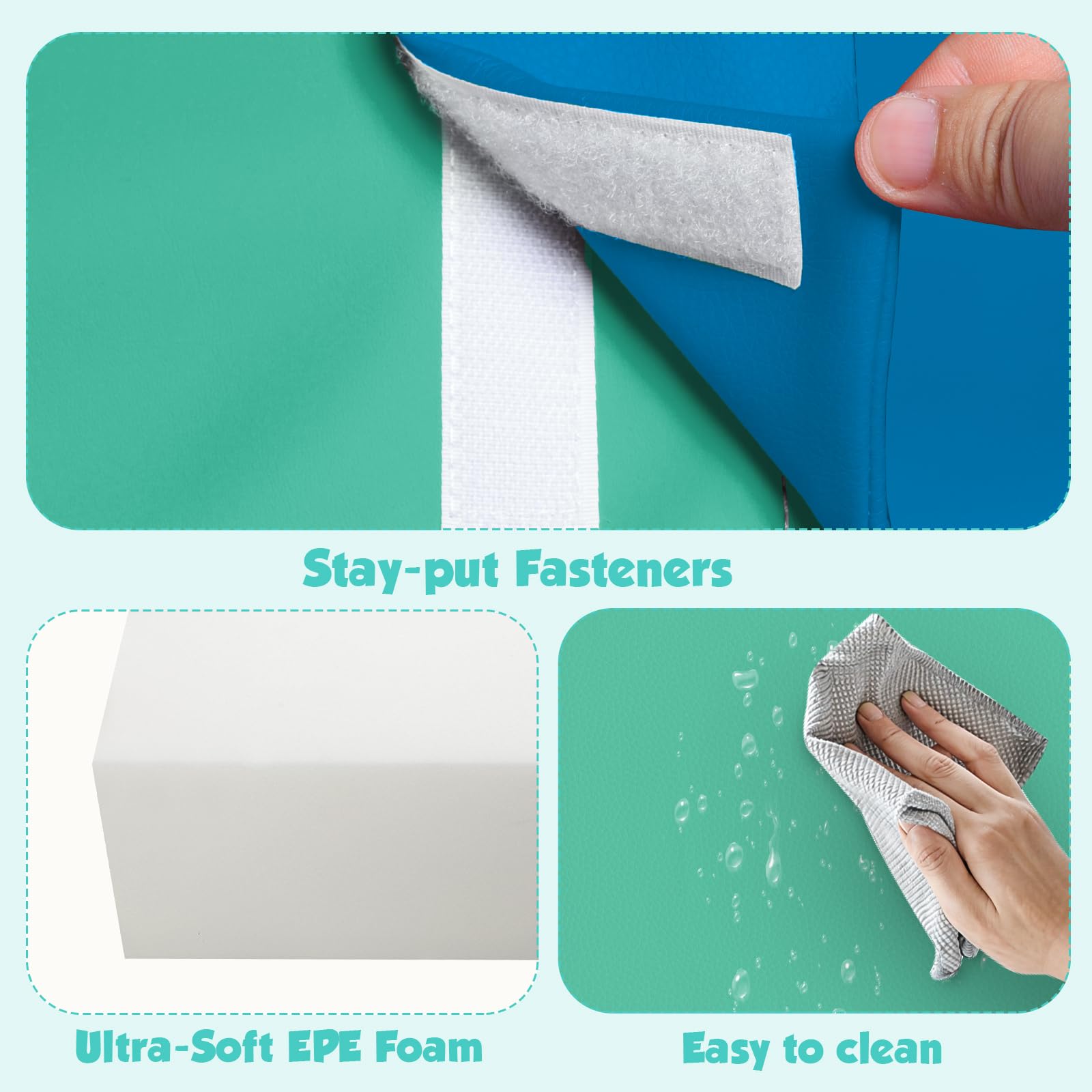 4-Pieces Climbing Toys for Toddlers: PU Leather - Soft Play Climbing for Toddlers - Foam Climbing Blocks for Crawling and Sliding Indoor Playground for Kids