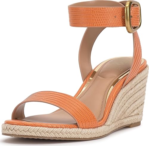 Vince Camuto Women's Felia Wedge Sandal, Mandarino Lizard Print, 9