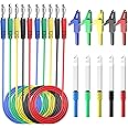 Goupchn 4mm Banana to Banana Plug Test Leads Kit with Alligator Clips Insulation Wire Piercing Probes for Multimeter Automotive Diagnostic Testing