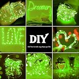 cshare Green Fairy Lights 5M Battery Operated 50 LEDs Silver Wire view 5