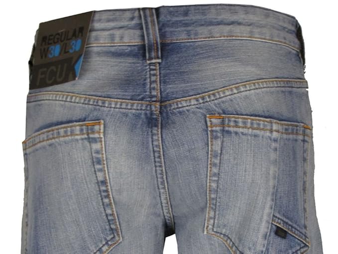 French Connection Mens FCUK Jeans Reg Fit Authentic Blue Wash: Amazon.co.uk: Clothing
