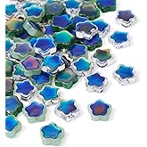 60 Pcs Glass Star Beads Temperature Sensing Beads Star Changing Mood Bead Small Twinkle Stars Spacer Bead for Friendship Bracelet Necklace Earring Jewelry Making