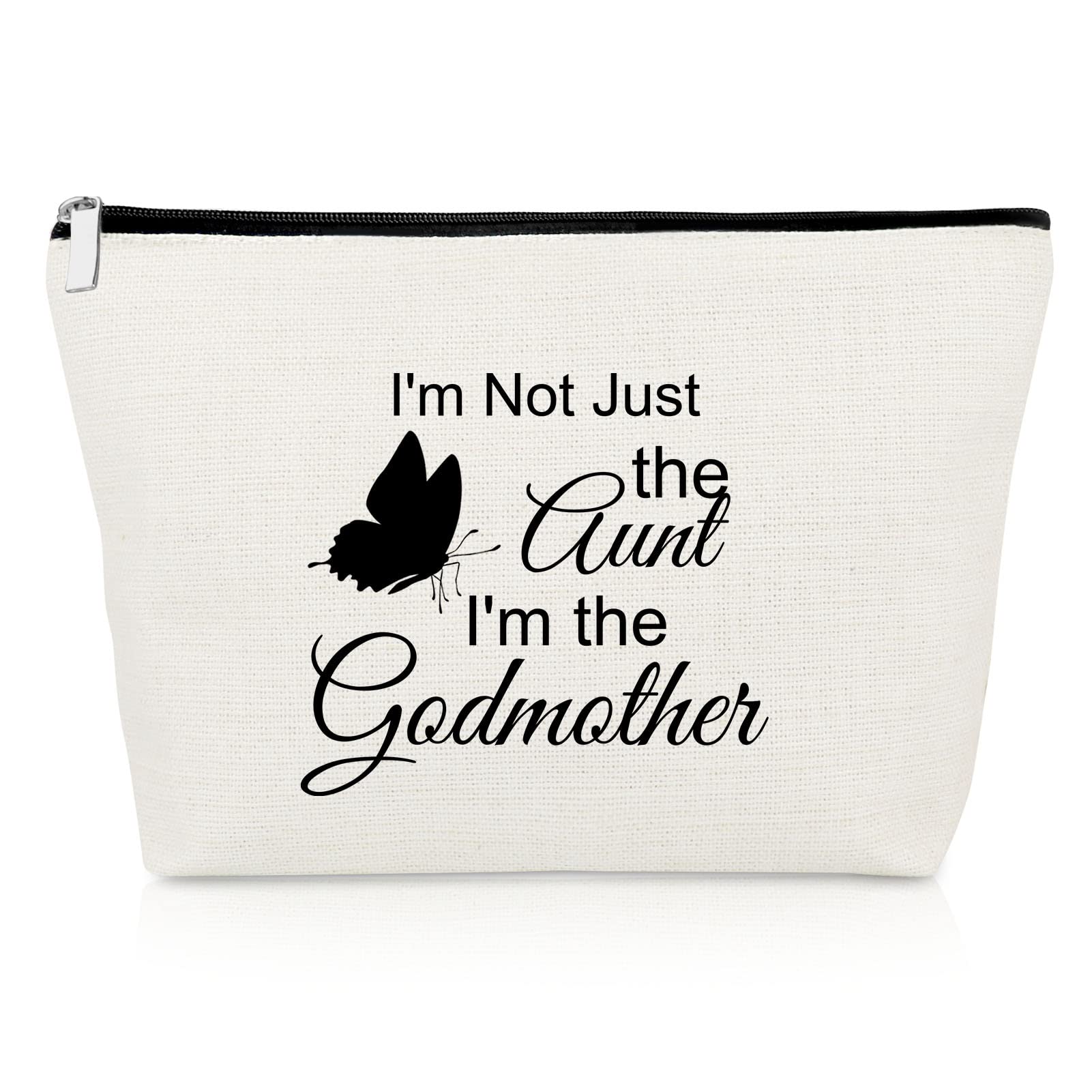 Godmother Gift for Women Aunt Cosmetic Bag Announcement Gift Christian Baptism Gift for Godmother to Be Bast Aunt Makeup Bag Auntie Gift from Niece Promotion Gift Easter Prayer Gift Cosmetic Pouch