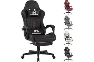 GAMTIMER Gaming Chair, Computer Office Chair with Footrest, 155° Reclining Chair, Ergonomic High Back Computer Chair with Headrest and Lumbar Support for Adults and Kids (Black)