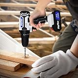 Qimu 21V Cordless Drill Set 2 Batteries 26Pcs Bits Kit Box LED Light view 8