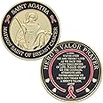 Hero's Valor St. Agatha Matron Saint of Breast Cancer Challenge Coin Prayer 1-Pack (One Coin)