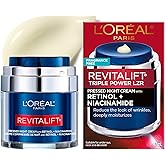 L'Oreal Paris Retinol Pressed Night Cream with Niacinamide, Reduces the Look of Wrinkles & Hydrates Skin, Revitalift Triple P
