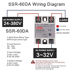 SSR-60DA Solid State Relay DC to AC Input 3-32V DC